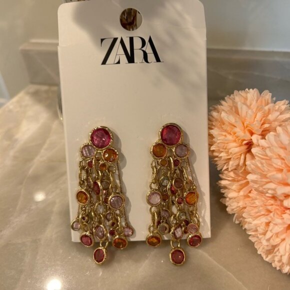 ZARA MULTI COLOR WATERFALL EARRINGS - Picture 5 of 7